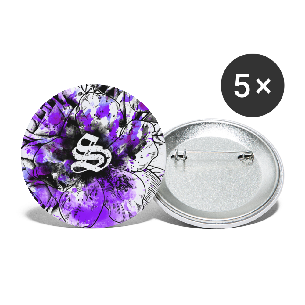 Bloom Buttons large 2.2'' (5-pack) - white